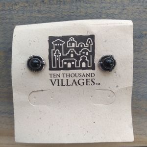 Beautiful Silver and Black Beaded Earrings